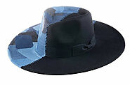 Premium Paneled Denim Fedora Hats For Men - Scarves and Fedoras