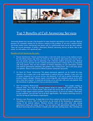 Top 5 Benefits of Call Answering Services