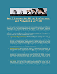 Top 3 Reasons for Hiring Professional Call Answering Services