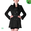 Women Sheepskin Coat Black CW640280