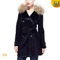 Belted Shearling Coat for Women CW644369
