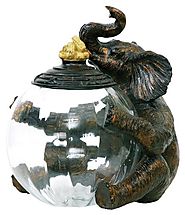 Sterling 91-2264 Composite/Glass Elephant Storage Jar, 9 by 12-Inch