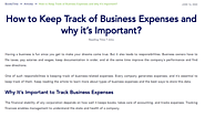 Keeping Track of Business Expenses