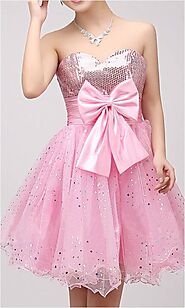 Cute Sweetheart Empire Tulle Pink Prom Dresses