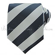 Twill - Black/Silver Gray Striped Ties