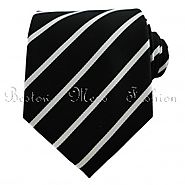 Twill - Black/White Thin Striped Ties