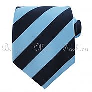 Twill - Light Blue/Navy Striped Ties
