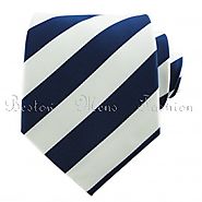 Twill - Navy/White Striped Ties