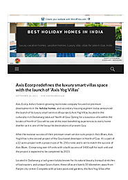 Axis Ecorp redefines the luxury smart villas space with the launch of ‘Axis Yog Villas’