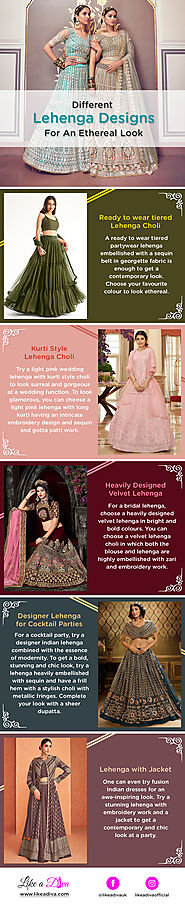 Different Lehenga Designs For An Ethereal Look- Infographic