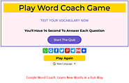 Google Word Coach Vocabulary Builder Game - A Fun Word Game