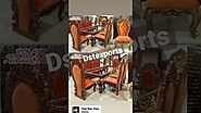 DST Exports - Royal Dining Table Chairs Set| Maharaja Hand Carved Dining Room Furniture Sale Online