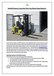 Broc Finance - Forklift Finance: Essential Facts You Must Know About It