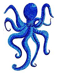 Octopus Glass Swimming Pool Mosaic | Glass Mosaic Pool Tiles – ceramicmosaicart.com