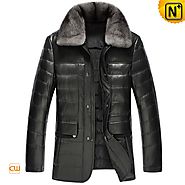 CWMALLS® Mink Fur Down Leather Jackets CW860010