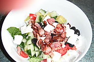 Feta Cheese, Olive and Bacon salad