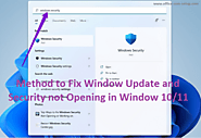 Easy Way To Fix Window Update and Security not Opening in Window 10/11