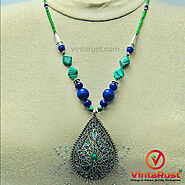 Beaded Chain Pendant Necklace – Vintarust