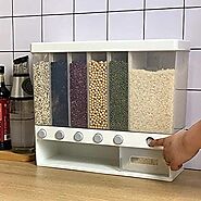 B MARK™ Wall Mounted Grain Storage Box Cereal Dispenser Single Dry Food Snack Cereal Dispenser Countertop Airtight Fo...