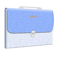 FEDUS 13 Pocket Expanding File Folder with Handle, A4 Large Capacity Portable Plastic Folder for Important Documents ...