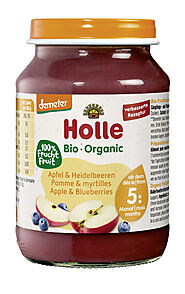 Holle Organic Apple & Blueberries Baby Food - 6 Pack | Gluten-Free, Unsweetened – firstorganicbaby