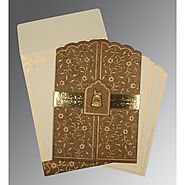 Modern Muslim Wedding Cards: | Card Code : (I-1422) |