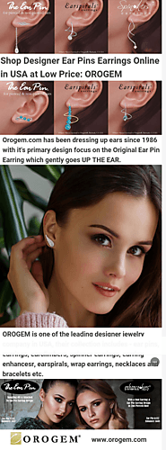 Premium Collection of Designer Ear Pin Earrings by OROGEM