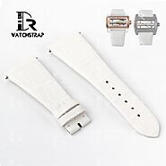 Handmade White leather strap fit for Corum Ti-Bridge Lady watch