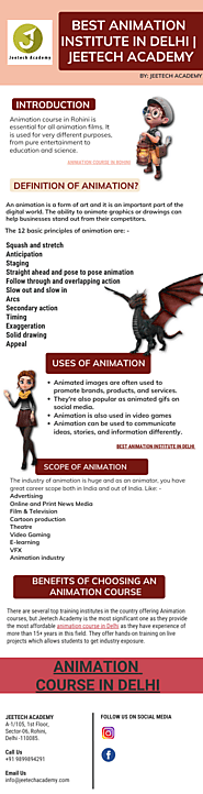 BEST ANIMATION INSTITUTE IN DELHI | JEETECH ACADEMY