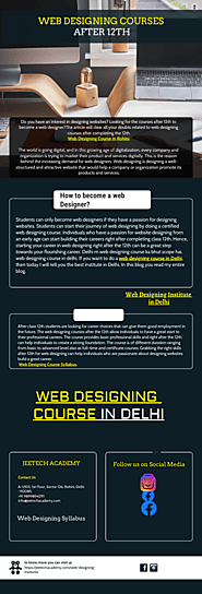 WEB DESIGNING COURSES AFTER 12TH - by Vanshika Narayan [Infographic]