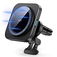 ESR HaloLock Magnetic Wireless Car Charger, Fast Charging, Compatible with MagSafe Car Charger, Air Vent Mount Compat...