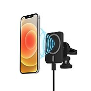 TALK WORKS Magnetic Vent Car Mount Charger for iPhone 12, 13 - Also Compatible with MagSafe iPhone Cases - Fast Charg...