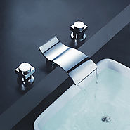 Customized Chrome Finish Waterfall Bathroom Sink Faucet At FaucetsDeal.com