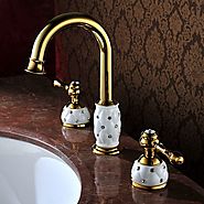 Antique Ti-PVD Finish Brass Two Handle Bathroom Sink Faucet At FaucetsDeal.com