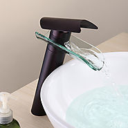 Oil Rubbed Bronze Waterfall Bathroom Sink Faucet (Tall) At FaucetsDeal.com