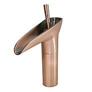 Antique Copper Finish Waterfall Bathroom Sink Faucet At FaucetsDeal.com