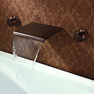 Black bronze ORB wall waterfall bathroom sink faucet At FaucetsDeal.com