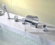 Ceramic Valve Chrome plated Waterfall Bathtub Faucet At FaucetsDeal.com