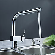 Contemporary Solid Brass Pull Out Kitchen Faucet At FaucetsDeal.com