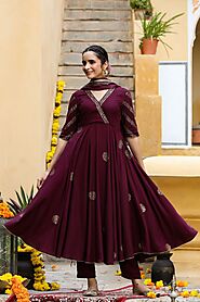 Get This Beautiful Wine Color Suit Online