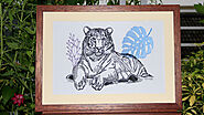 Tiger Hand Drawing Embroidery Designs