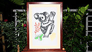 Koala Hand Drawing with Leaf Embroidery Designs
