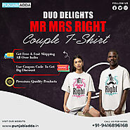 Partner in Style Mr Mrs Right Couple T Shirts at Punjabi Adda