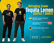 Shot of Love Tequila Lemon Couple T Shirts at Punjabi Adda