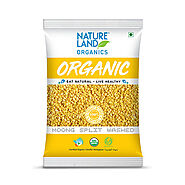 Organic Yellow Moong Split Washed Online (500gm) - NatureLand Organics