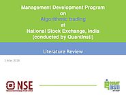 QI - NSE MDP on Algorithmic Trading: Literature Review