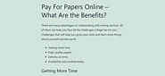Pay For Papers Online