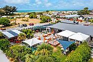 birds eye view of beach cafe in Christchurch