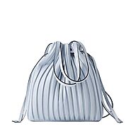 Pleated stripe bucket bag - PulBag