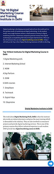 Top 10 Digital Marketing Course and Training Institute in Delhi - by Brij Bhushan [Infographic]